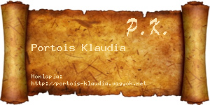 Portois Klaudia névjegykártya